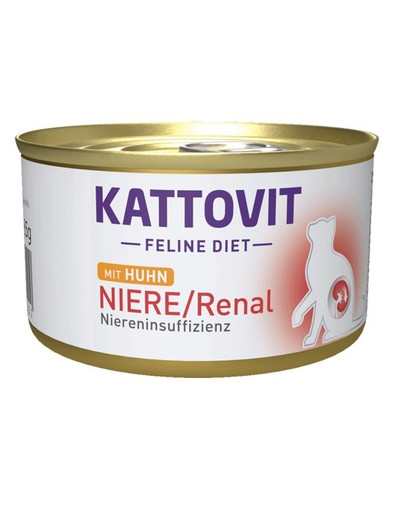 KATTOVIT Feline Diet NIERE/RENTAL nieru, vistas gaļa 12 x 85 g