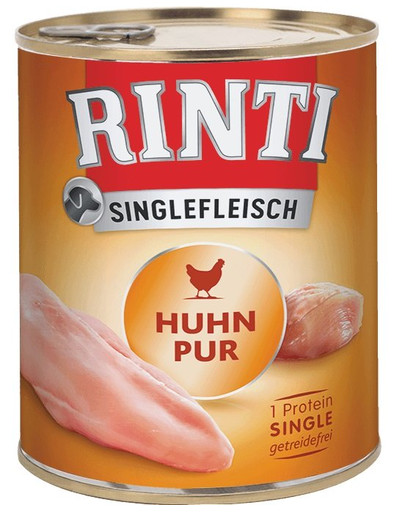 RINTI Singlefleisch Chicken Pure 12 x 400 g monoproteīns ar vistas gaļu