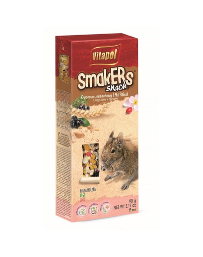VITAPOL Smakers  degu su vaisiais, riešutais ir rožių žiedlapiais 2vnt.