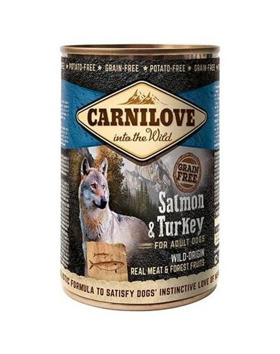 CARNILOVE Wild Meat Salmon&Turkey Mitrā suņu barība 24 x 400 g