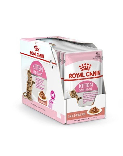 ROYAL CANIN Kitten mitrā barība mērcē kaķēniem līdz 12 mēnešu vecumam, sterilizētiem 24 x 85 g