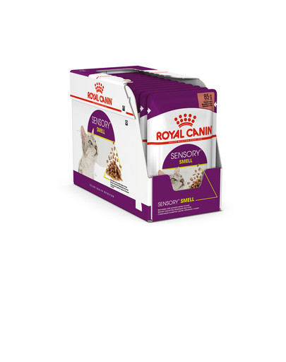 ROYAL CANIN Sensory Smell gravy 24x85 g gabaliņi mērcē pieaugušiem kaķiem, lai stimulētu ožas pieredzi