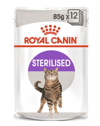 ROYAL CANIN Sterilised Jell-O mitrā barība pieaugušiem, sterilizētiem kaķiem 24 x 85 g