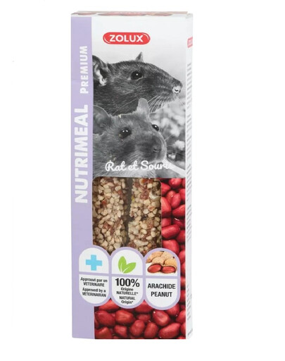 ZOLUX NUTRIMEAL3Stick rieksts arach žurkām pelēm 125g