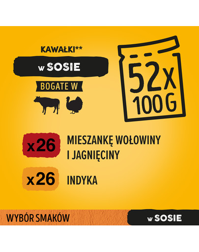 PEDIGREE Adult pieaugušiem suņiem, liellopu gaļa, jēra gaļa, tītara gaļa, burkāni 4x100g mitrā barība pieaugušiem suņiem