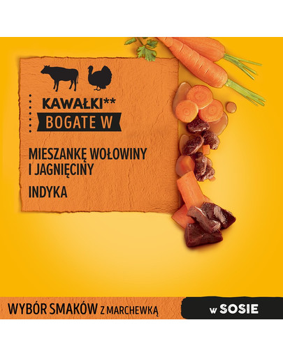 PEDIGREE Adult pieaugušiem suņiem, liellopu gaļa, jēra gaļa, tītara gaļa, burkāni 4x100g mitrā barība pieaugušiem suņiem