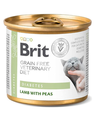 BRIT Veterinary Diet Diabetes Lamb&Pea Diabēta mitrā barība kaķiem 200 g