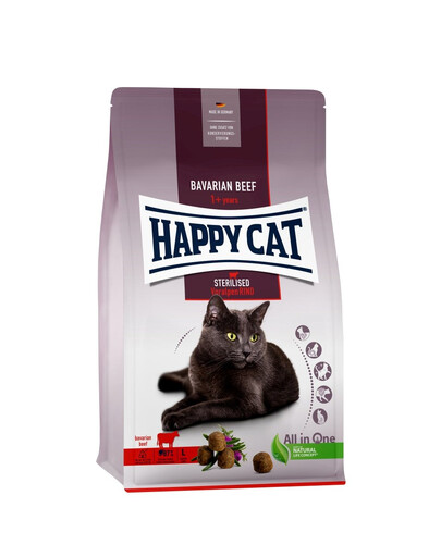 HAPPY CAT Sterilised Wołowina bawarska 4 kg dla kotów kastrowanych