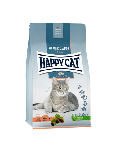 HAPPY CAT Indoor Łosoś atlantycki 4 kg dla kotów niewychodzących