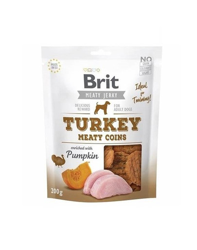 BRIT Jerky Snack Tītars Meaty coins 200 g