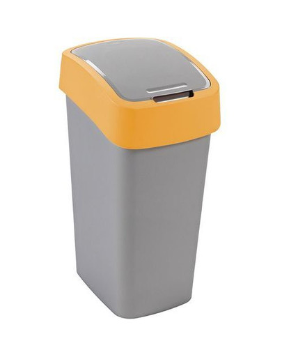 CURVER atkritumu tvertne „FLIP BIN“ 9 L sudraba / oranžā krāsā