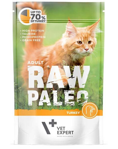 VETEXPERT RAW PALEO Adult turkey 100 g mitrā barība ar tītara gaļu