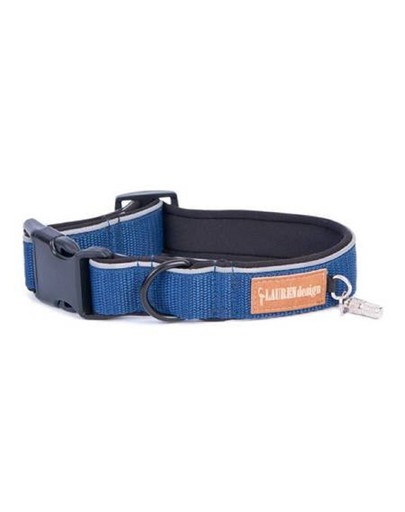 LAUREN DESIGN CLASSIC sprādzes apkakle tumši zils + melns neoprēns