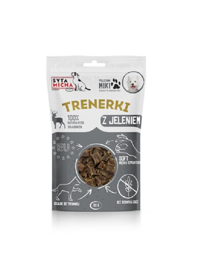 SYTA MICHA Treningówki z jeleniem dla psa 80g