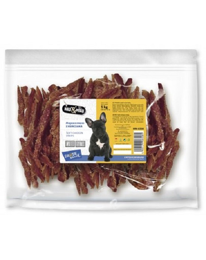 HAU&MIAU suņu našķi, vistas sloksnes 500g