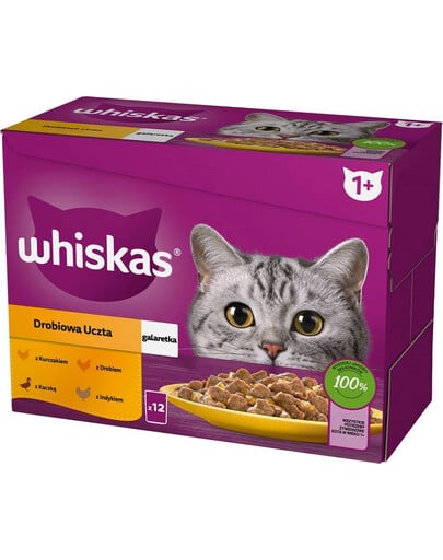 WHISKAS Mājputnu svētki vistas, pīles, mājputnu, tītara gaļa 12x85g