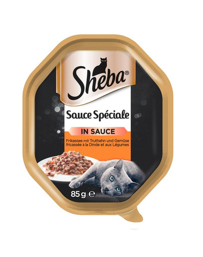 SHEBA Sauce Speciale 85g ar tītaru un dārzeņiem - mitrā barība mērcē