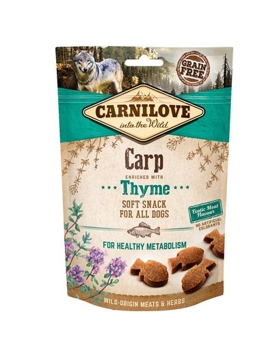 CARNILOVE Semi moist snacks lengvi skanėstai su karpiais ir čiobreliais 200 g