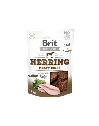 BRIT Jerky Snack Siļķes Meaty coins 80g
