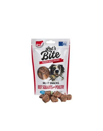 BRIT Let’s Bite Meat Snacks squares 80g gabaliņi ar mājputnu un liellopu gaļu