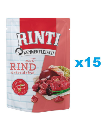 RINTI Kennerfleisch Liellopu gaļa maisiņos 15 x 400 g