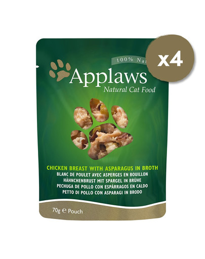 APPLAWS Cat Pouch mitrā kaķu barība ar vistu un ķirbi 12 x 70 g