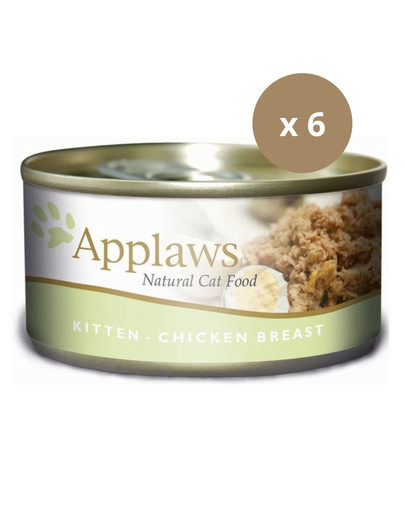 APPLAWS Cat Tin 6 x 70 g barība kaķēniem ar vistas krūtiņu