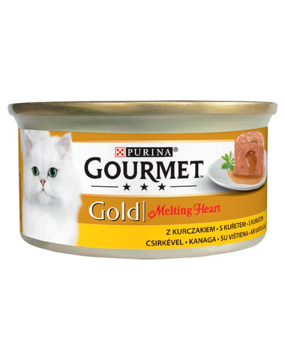 GOURMET Gold Melting Heart ar vistas gaļu 85 g mitrā kaķu barība