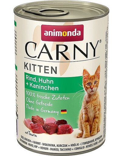 ANIMONDA Carny Kitten kaķu barība 400g bundža