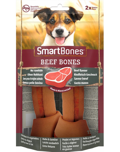 SmartBones Beef medium 2 košļājamās rotaļlietas vidēja lieluma suņiem, liellopu gaļa