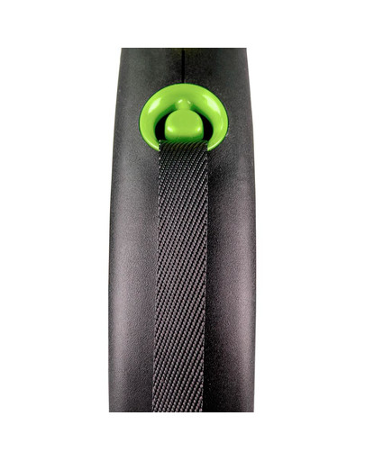 FLEX Izvelkama pavada, „Black Design L“ ar 5 m auklu, zaļā krāsā