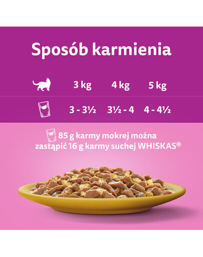 WHISKAS Adult maisiņš 85g mitrā barība pieaugušiem kaķiem vistas želejā