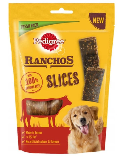 PEDIGREE Ranchos šķēles 60g - Suņu našķi ar liellopu gaļu