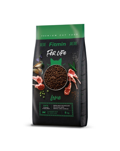 FITMIN Cat For Life Adult Lamb 8 kg pieaugušiem kaķiem ar jēra gaļu