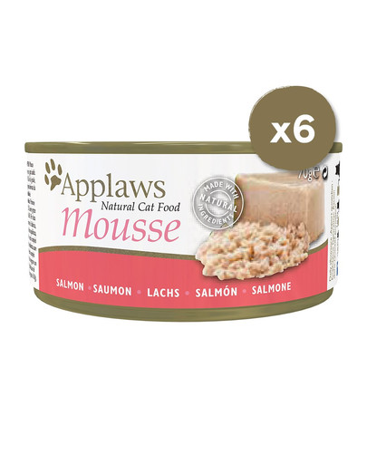 APPLAWS Cat Mousse Tin 6 x 70 g Salmon mitrā kaķu barība ar lasi