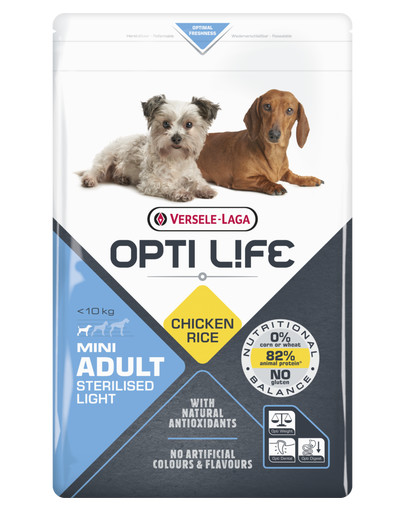 VERSELE-LAGA Opti Life Adult Light Mini mazo šķirņu suņiem ar aptaukošanos 7,5 kg