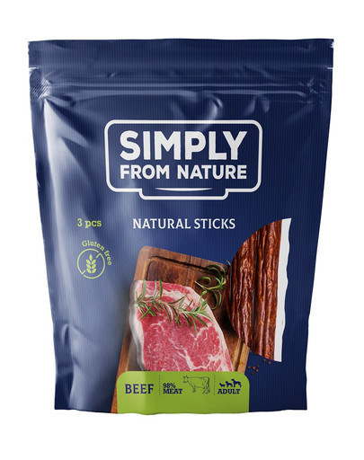 SIMPLY FROM NATURE Nature Sticks with beef dabīgi kārumi ar liellopa gaļu, 3 gab.