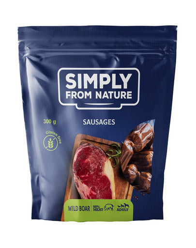 SIMPLY FROM NATURE Sausages with wild boar dabīgi kārumi ar mežacūkas gaļu, 300 gab.