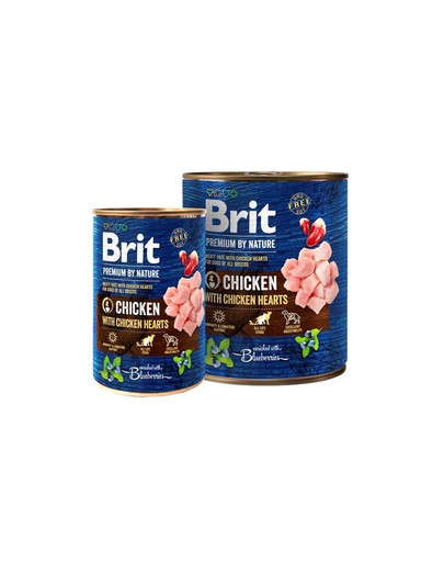 BRIT Premium by Nature Chicken&Hearts 400 g šlapias maistas šuniui su vištiena