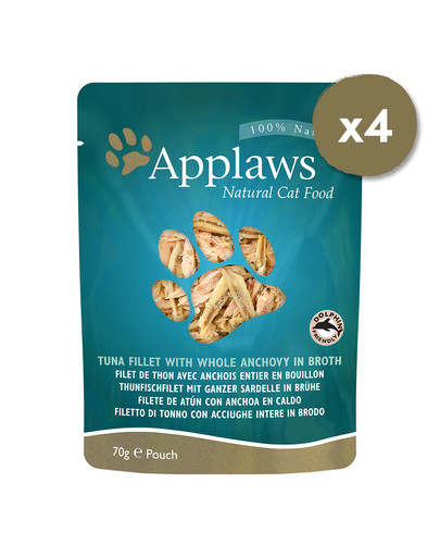 APPLAWS Cat Pouch Multipack Fish Selection mitrā kaķu barība ar zivīm 12 x 70 g