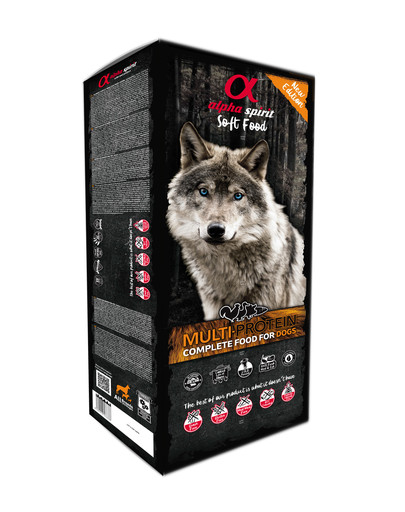 ALPHA SPIRIT Pilnvērtīga, mīksta pusmitrā barība suņiem Multiproteina, 9 kg