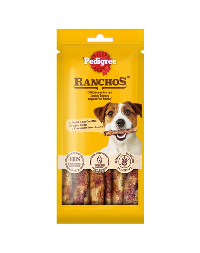 PEDIGREE Ranchos Chews for Longer 12x40g ar vistas gaļu bagāti kārumi ar burkāniem suņiem