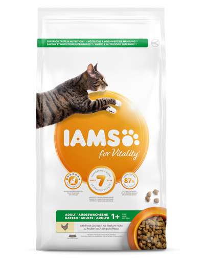 IAMS for Vitality pieaugušiem kaķiem ar svaigu vistas gaļu 3 kg