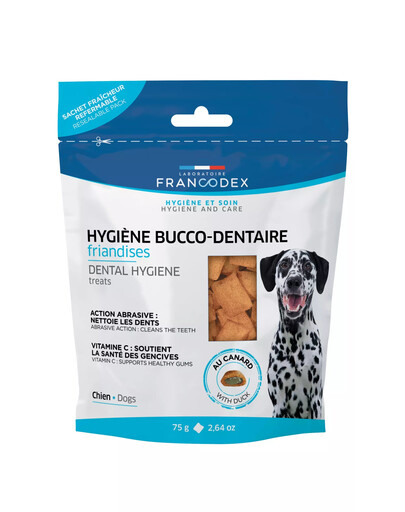 FRANCODEX Kucēnu un suņu našķi - mutes dobuma higiēnai 75 g