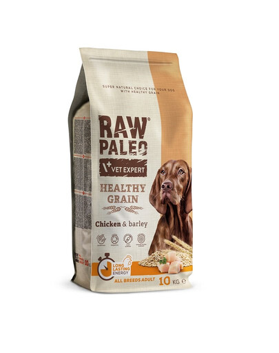 VETEXPERT RAW PALEO Heathy Grain Adult Chicken 10 kg ar vistas gaļu pieaugušiem suņiem