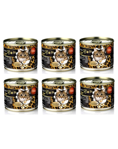 O'CANIS kaķu barības konservi ar paipalu un laša eļļu 200 g x 6 gab.
