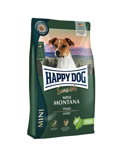 HAPPY DOG Sensible Mini Montana 4kg ar zirga gaļu