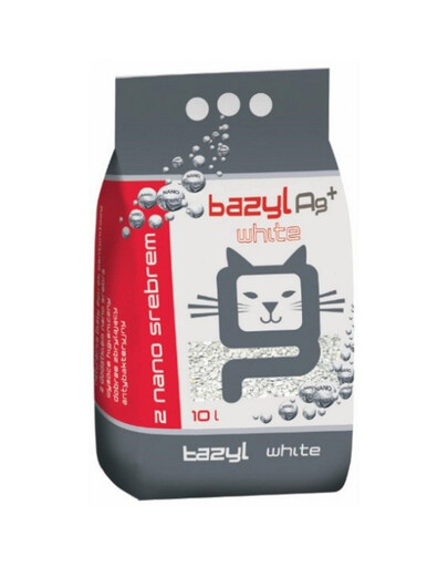 BAZYL Ag+ Compact White 20 L kaķu pakaišu pakaišu komplekts ar nanosudrabu