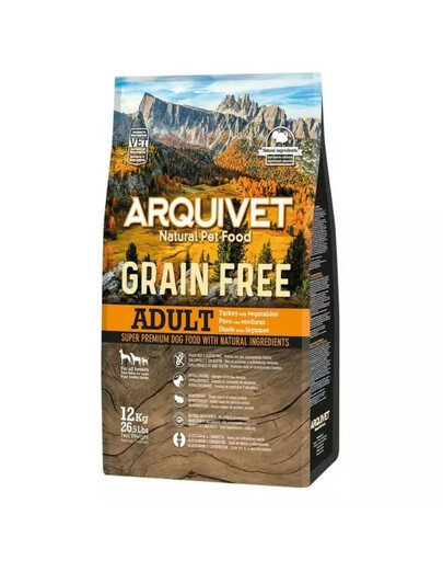 ARQUIVET Grain Free Adult Turkay ar dārzeņiem 12 kg