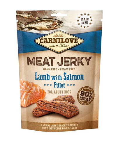 CARNILOVE Jerky Lamb with Salmon fillet 100g jēra gaļa ar laša fileju